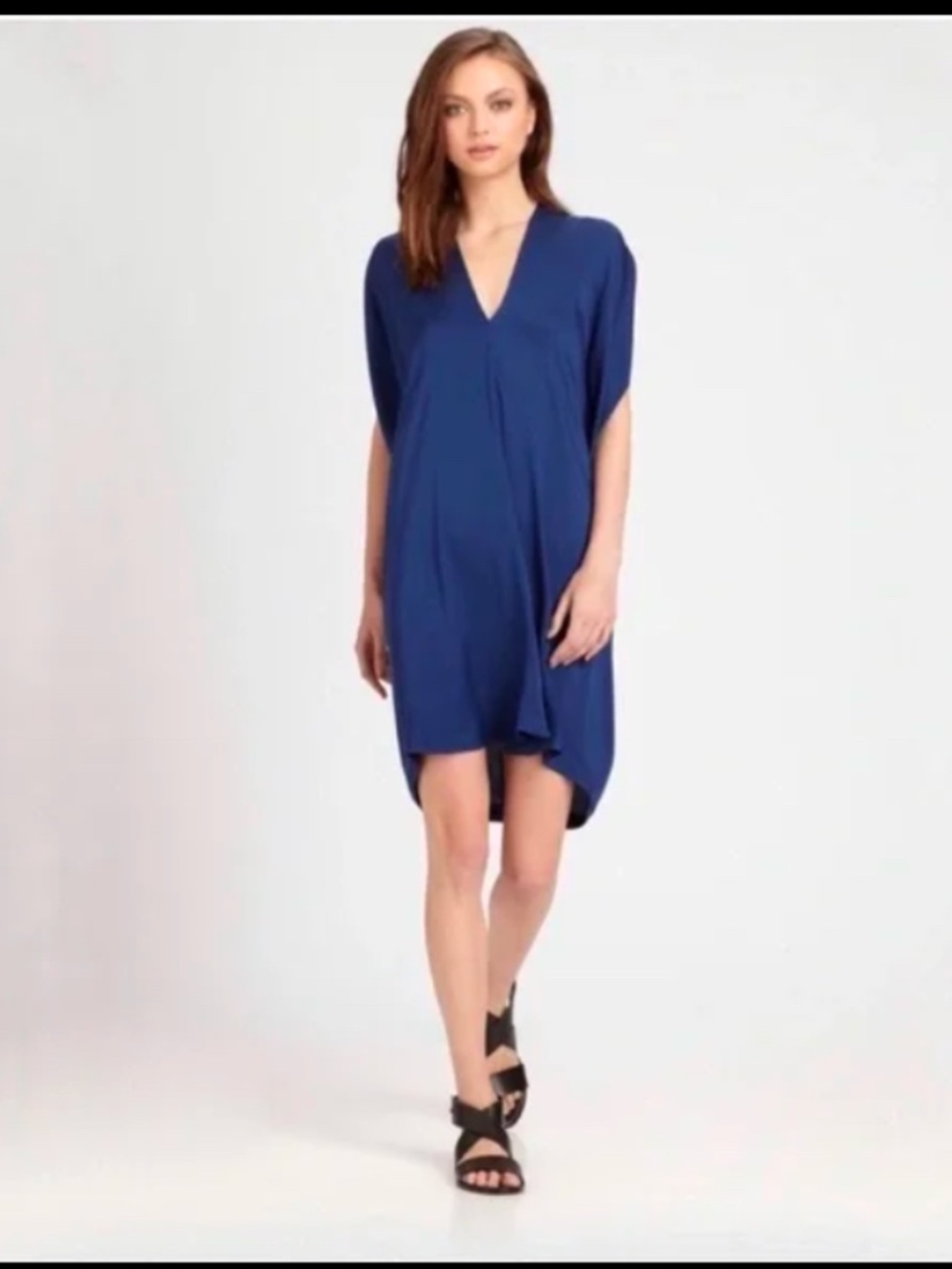 Vince M Silk Shift Popover Oversized Midi Dress - Picture 4 of 12